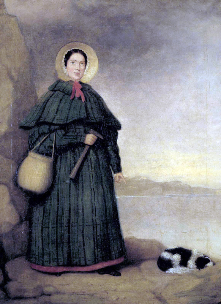 The greatest fossil hunter ever known May 21, 1799 – March 9, 1847 Learned to read & write at Congregationalist Sunday school Field site: Lyme Regis (Dorset, England) Photograph credit: Portrait of Mary Anning with her dog Tray and the Golden Cap outcrop in the background, Natural History Museum, London. It is credited to “Mr. Grey.” This image was downloaded from Wikimedia Commons.