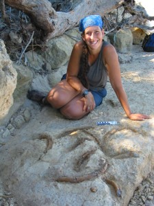 Karen with new Eocene fossils that will help fill the gap in Madagascar's evolutionary history!