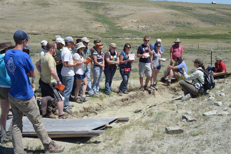 Dr. Kelli Trujillo teaching field paleontology to University of Wyoming students
